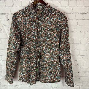sewn for J. Crew slim tuntucket floral print secret wash Button Down Shirt sz M
